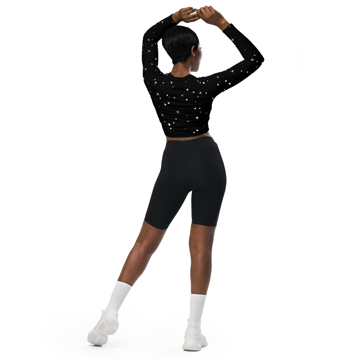 Galactic long-sleeve crop top