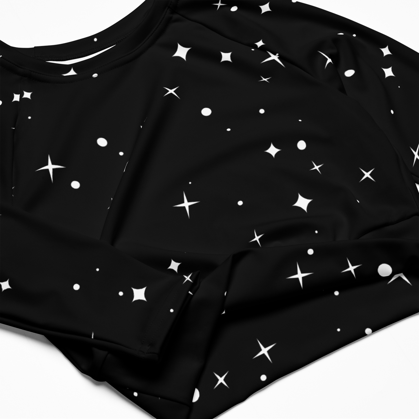 Galactic long-sleeve crop top