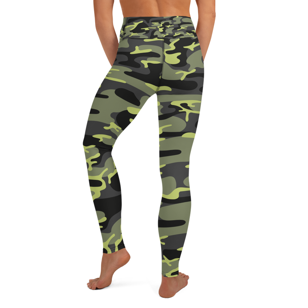 Green Camo Yoga Leggings