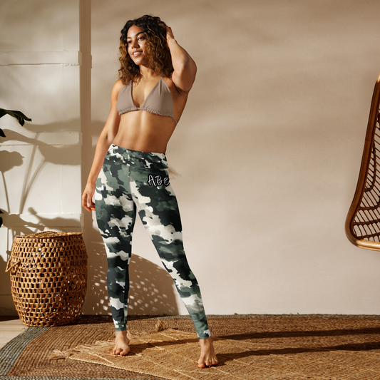 Green Camo Yoga Leggings