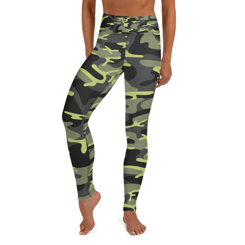 Green Camo Yoga Leggings