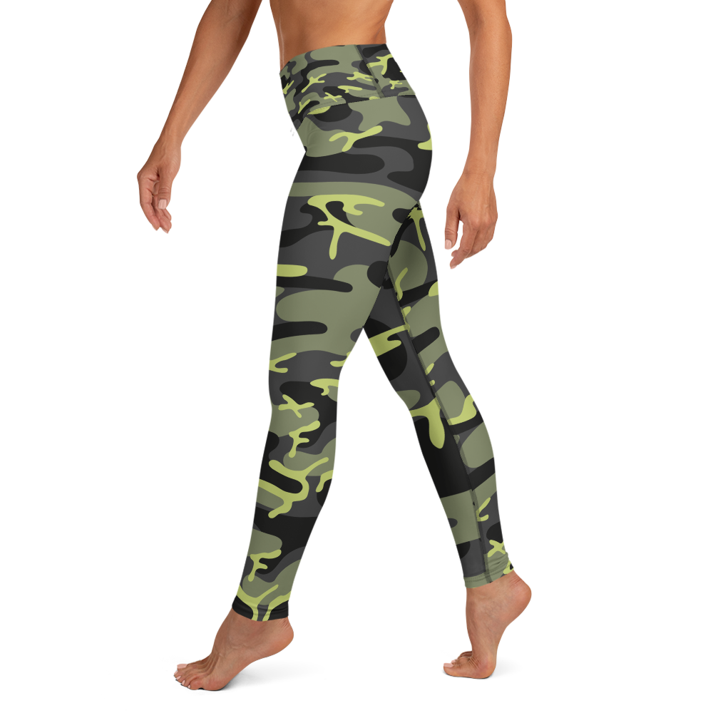 Green Camo Yoga Leggings