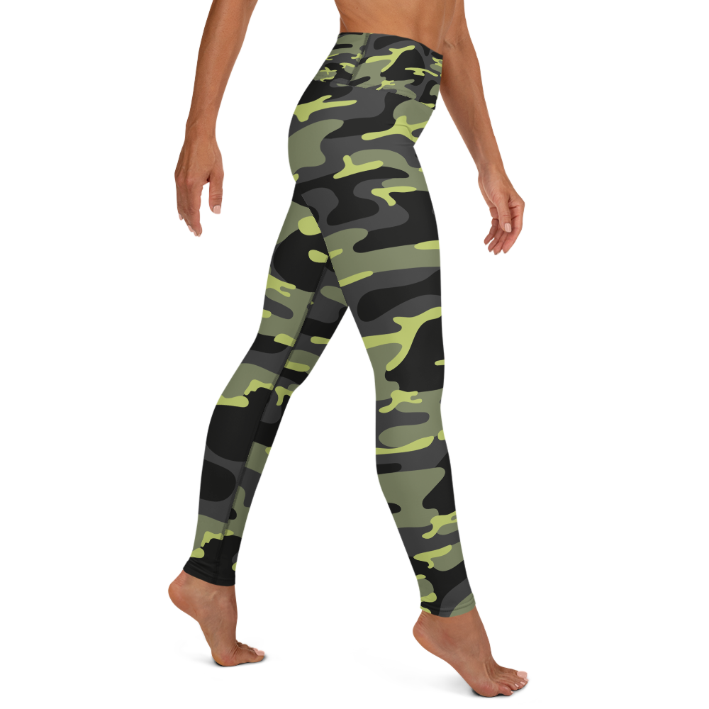 Green Camo Yoga Leggings